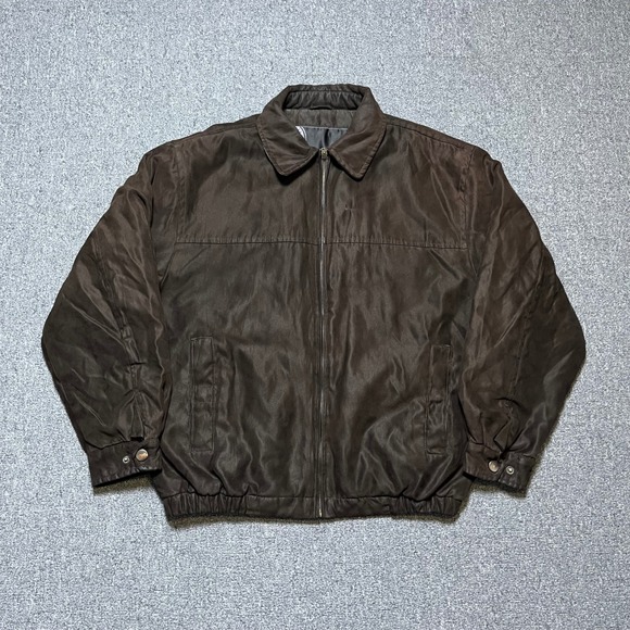 Weatherproof Other - Weather Report by Weatherproof Bomber Jacket Large Brown Faux Suede Full Zip‎